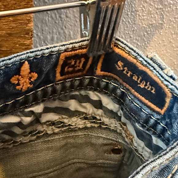 Rock Revival Light Blue Distressed Straight Leg Jeans - Picture 3 of 5